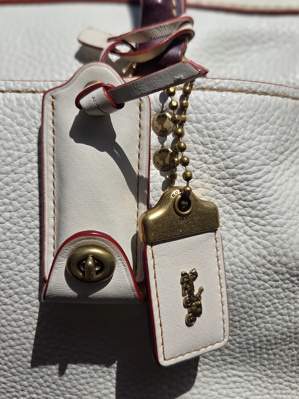 Coach 1941 ROGUE Satchel in Chalk Ivory-Pebbled Glovetanned Leather